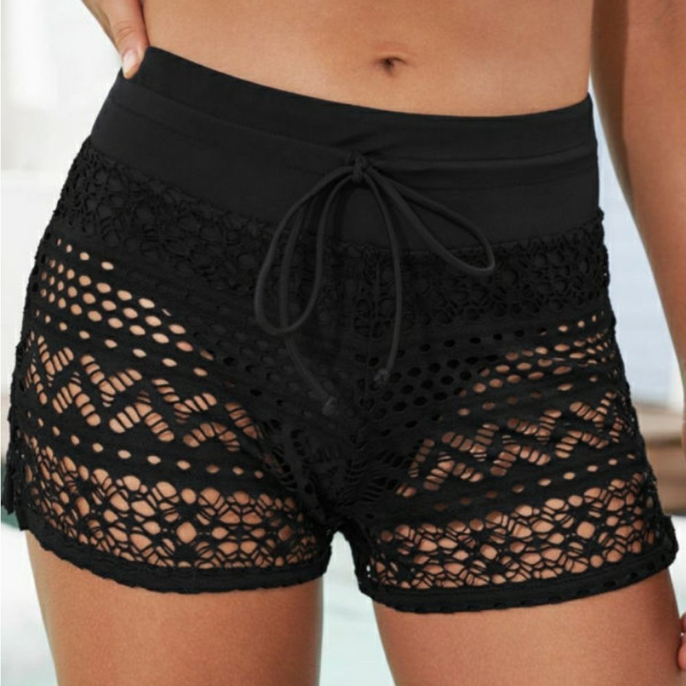 Black Lacy Shorts + bikini Bottoms NWT